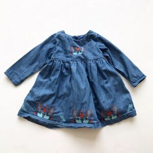 M&S chambray Dove love dress EUC 9-12 months
